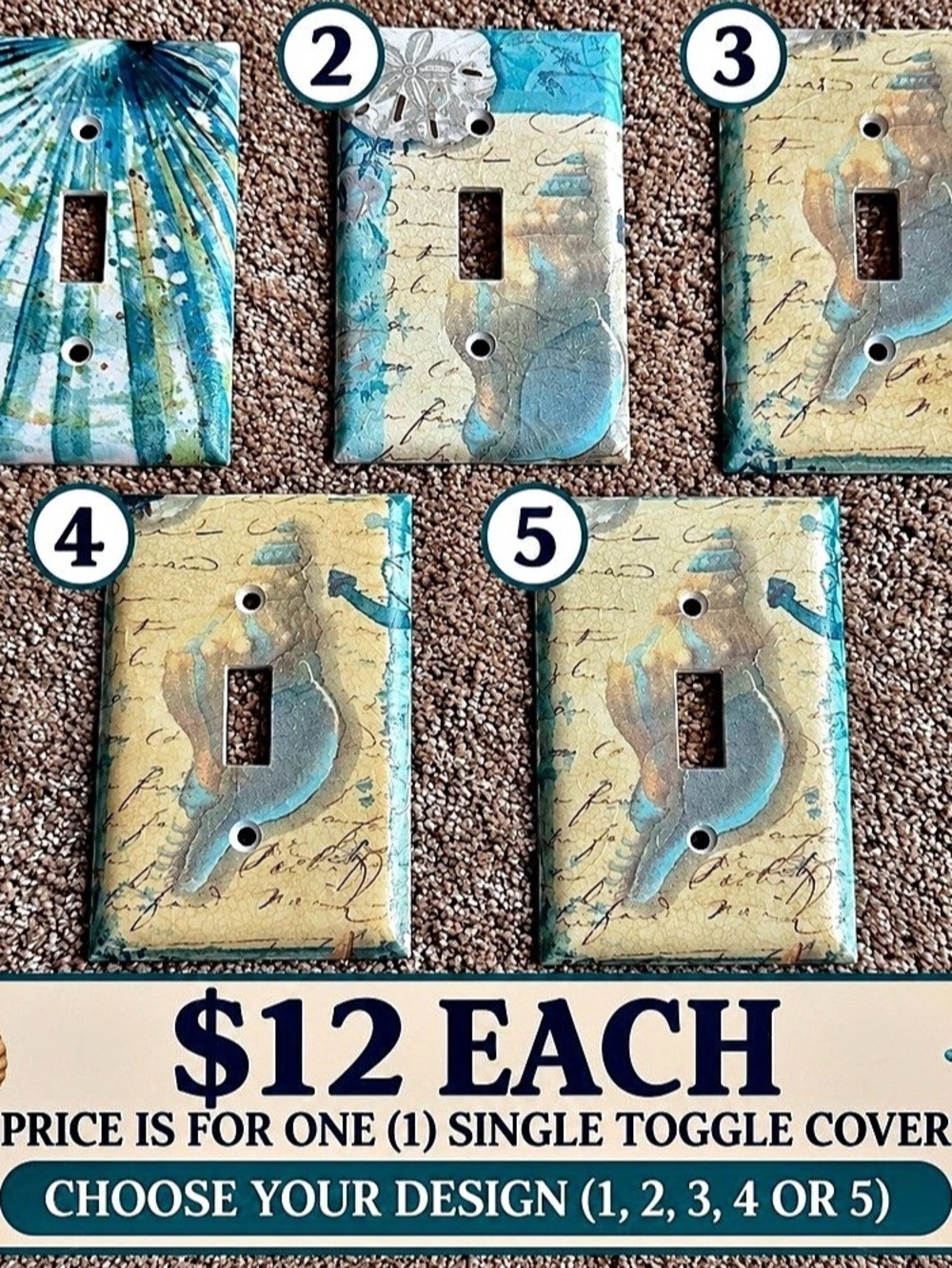 PRICE IS FOR ONE (1) SWITCH COVER — $12 EACH
